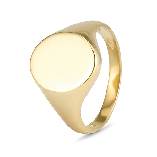 9kt Yellow Gold Oval Signet Ring (10mm x 12.50mm)