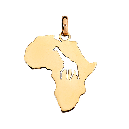 14kt Yellow Gold Africa Giraffe Cut Out (W18 x H20.6)