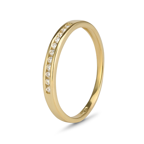 9kt Yellow Gold Cubic Zirconia Channel Eternity Ring (0.10ct)