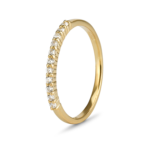 9kt Yellow Gold Cubic Zirconia Claw Eternity Ring (0.15ct)