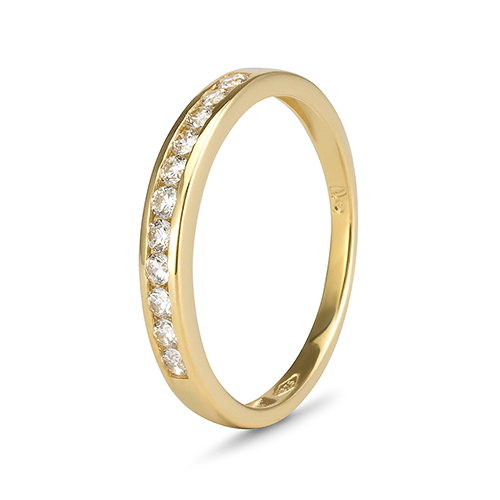 9kt Yellow Gold Cubic Zirconia Channel Eternity Ring (0.25ct)