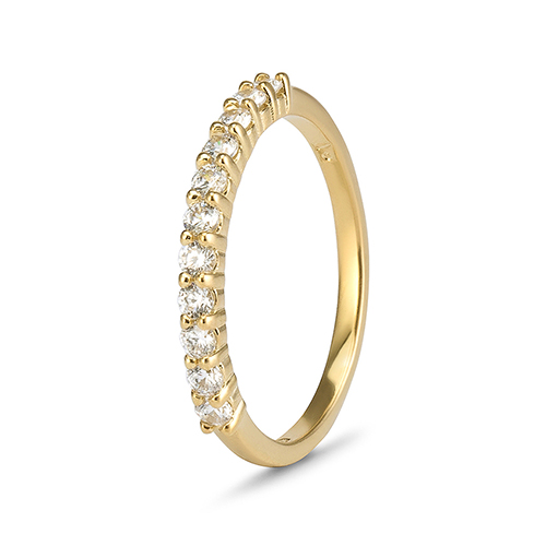 9kt Yellow Gold Cubic Zirconia Claw Eternity Ring (0.33ct)