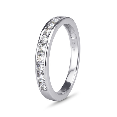 9kt White Gold Cubic Zirconia Channel Eternity Ring (0.50ct)