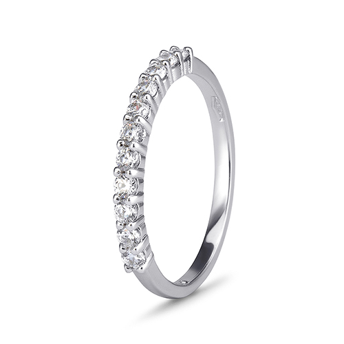 9kt White Gold Cubic Zirconia Claw Eternity Ring (0.33ct)