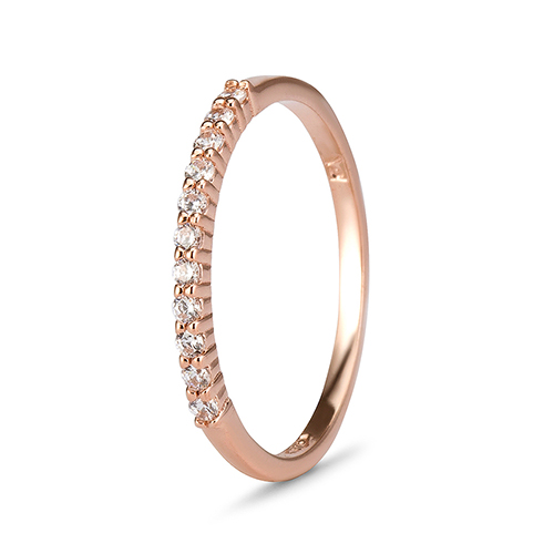 9kt Rose Gold Cubic Zirconia Claw Eternity Ring (0.33ct)