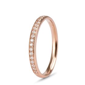 9kt Rose Gold Cubic Zirconia Pave' Straight Side Band (0.15ct)