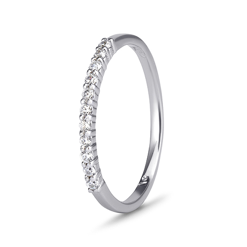 9kt White Gold Cubic Zirconia Claw Eternity Ring (0.15ct)