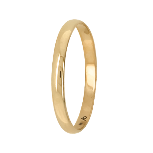 9kt Yellow Gold Comfort Fit Wedding Band (2mm)