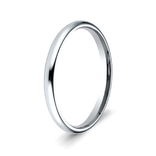 9kt White Gold Comfort Fit Wedding Band (2mm)