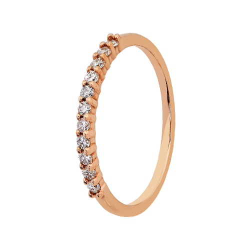 9kt Rose Gold Cubic Zirconia Claw Eternity Ring (0.25ct)