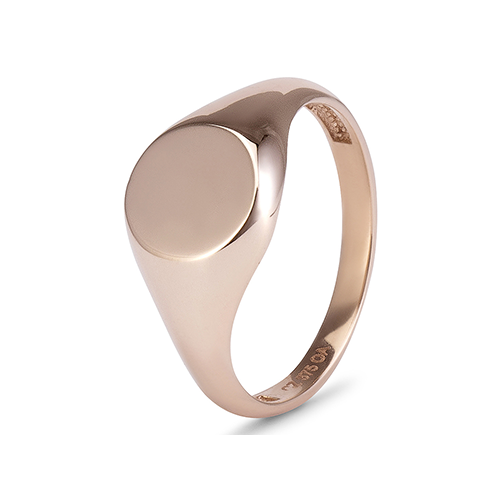 9kt Rose Gold Round Signet Ring (8.80mm Diameter)