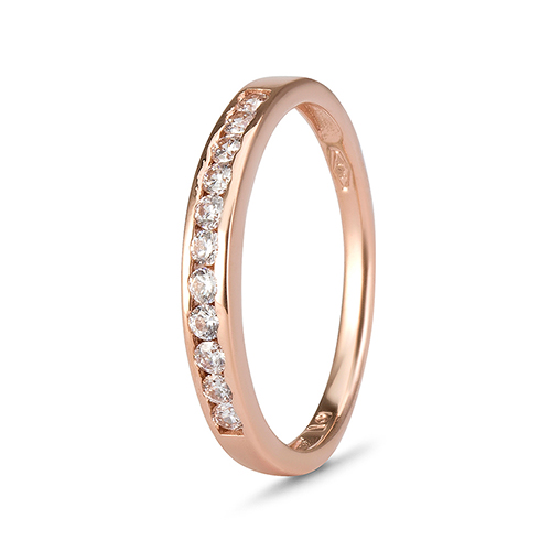 9kt Rose Gold Cubic Zirconia Channel Eternity Ring (0.25ct)