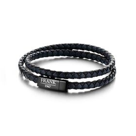 Stainless Steel Black/Navy Braided Double Bracelet (42cm)