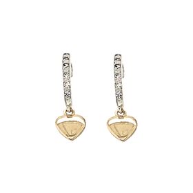 Sterling Silver Gold Plated & Cubic Zirconia Drop Earrings