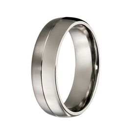 Titanium Light & Dark Finish Wedding Ring (7mm)