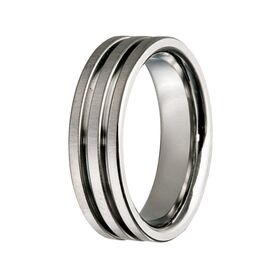 Titanium Double Groove Wedding Ring (7mm)