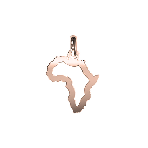 9kt Rose Gold Africa Silhouette/Outline Pendent -Finished