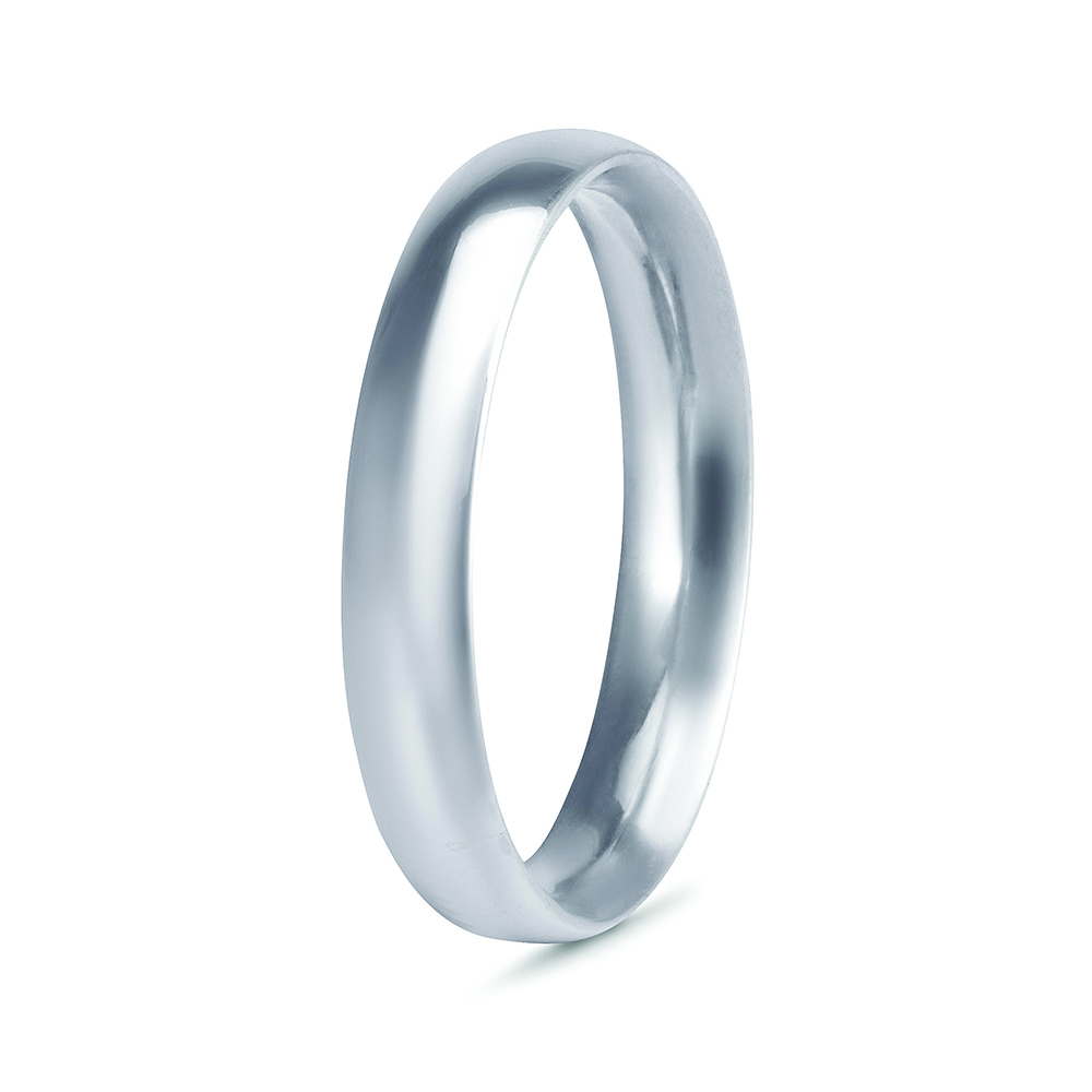 Silver Comfort Fit Wedding Band (3mm)