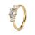 9kt Yellow Gold Cubic Zirconia 3 Stone Hearts Cut Out Sides Ring (0.75ct)