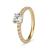 9kt Yellow Gold Cubic Zirconia 4 Claw Solitaire & Pave' Shoulders Ring (0.75ct)