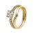 9kt Yellow Gold Cubic Zirconia 4 Claw Solitaire & Pave' Shoulders Ring (0.75ct)