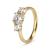 9kt Yellow Gold Cubic Zirconia 3 Stone Hearts Cut Out Sides Ring (0.50ct)